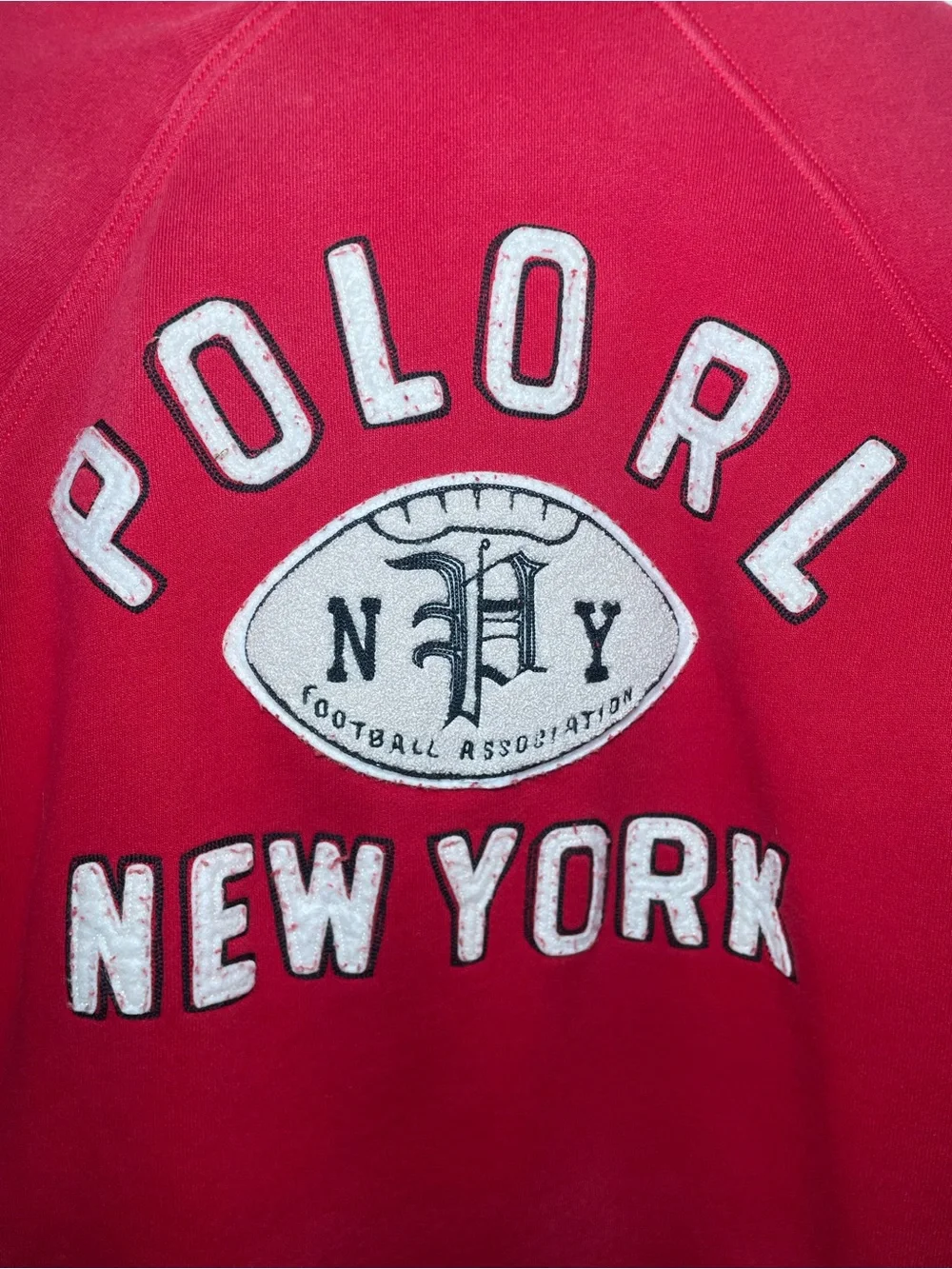 Vintage Polo Ralph Lauren Varsity Jacket Indian Head Chief Champs Red Size M
